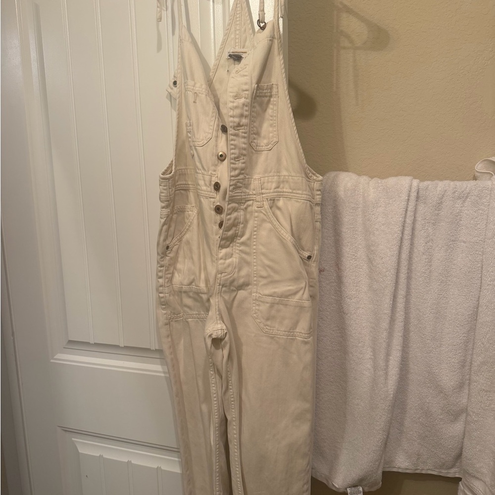 Anthropologie Cream Jumpsuit